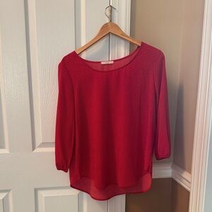Le Lis Red Polka Dot Blouse